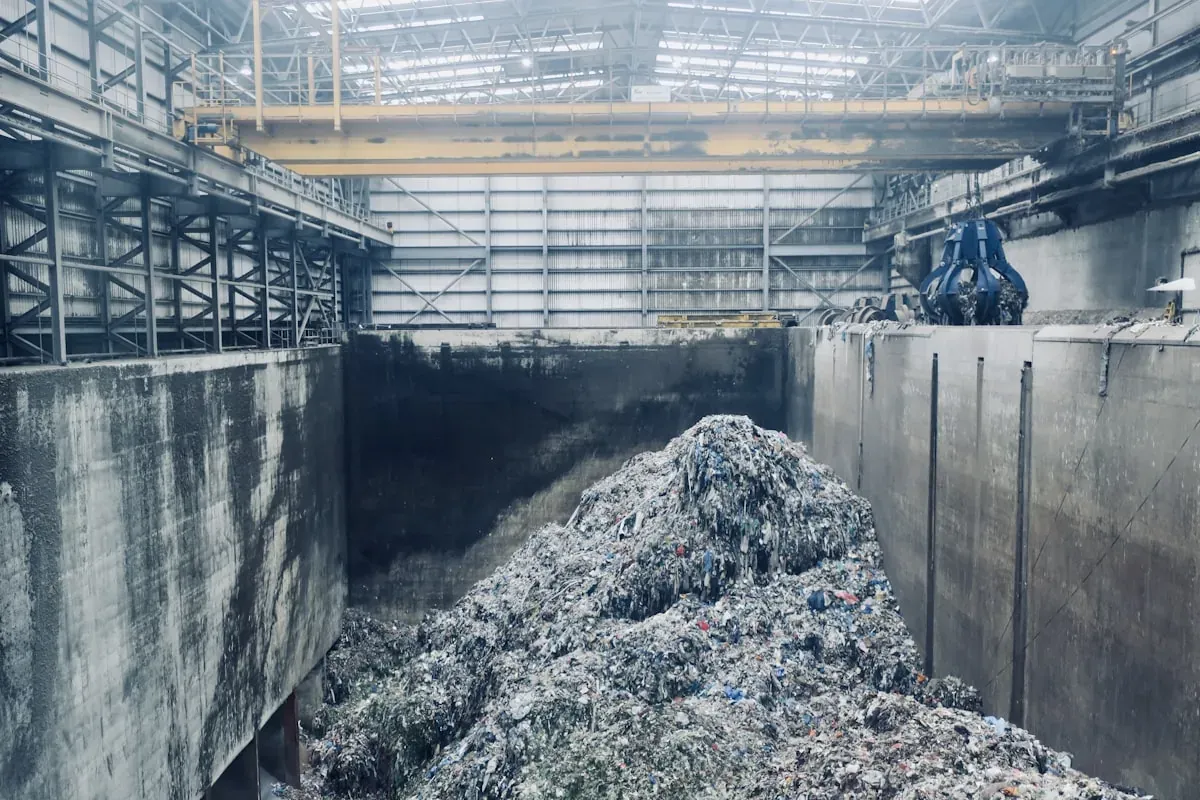 Recyclingfähige Baustoffe sortenrein gestapelt